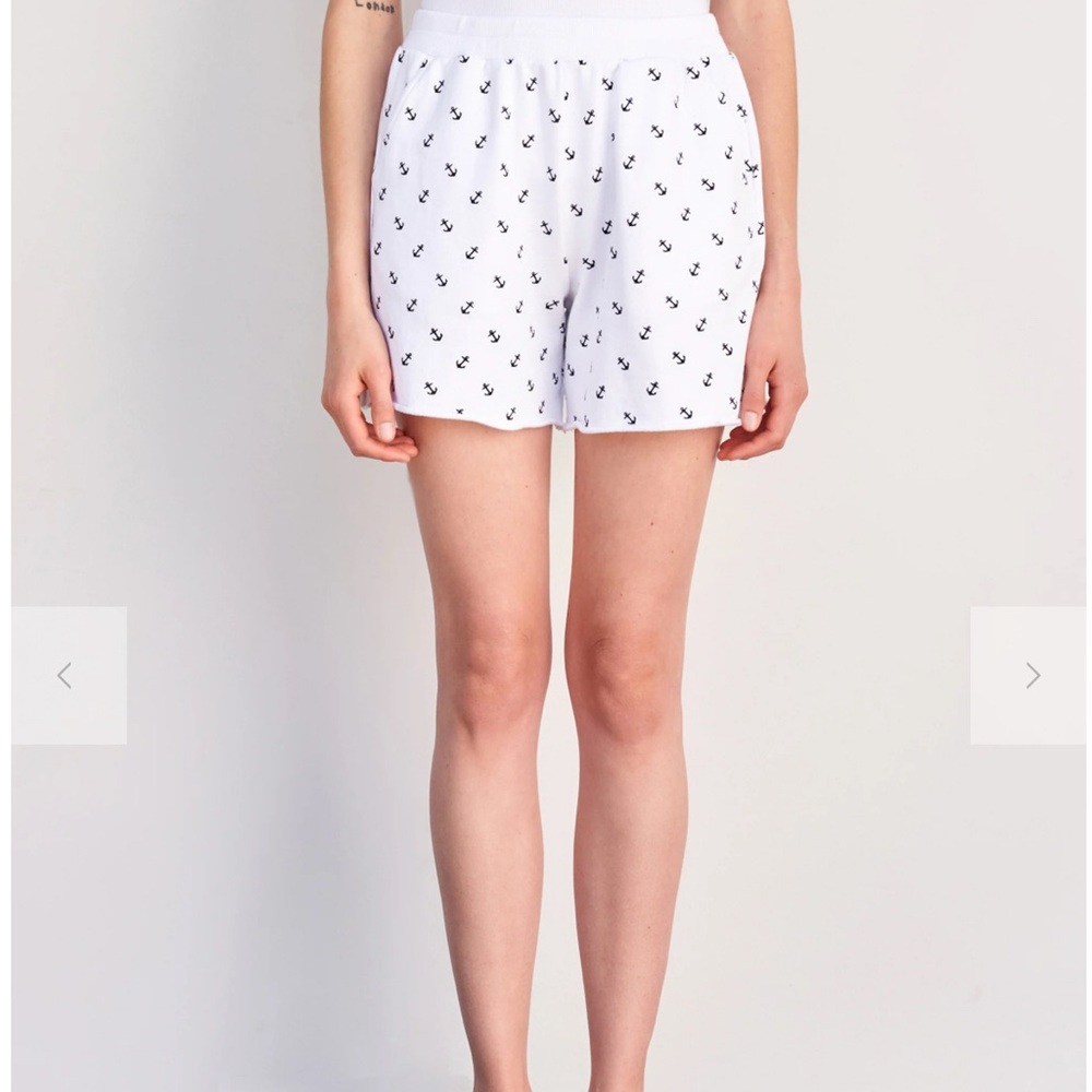 Sundry White Shorts with Anchor Pattern